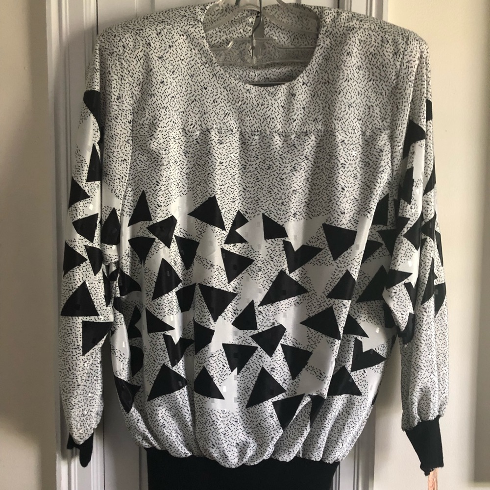 Black and White Geometric Pattern Dress